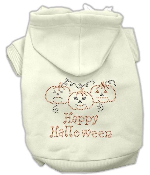 Happy Halloween Rhinestone Hoodies Cream M (12)