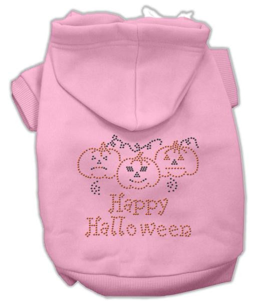 Happy Halloween Rhinestone Hoodies Pink XS (8)