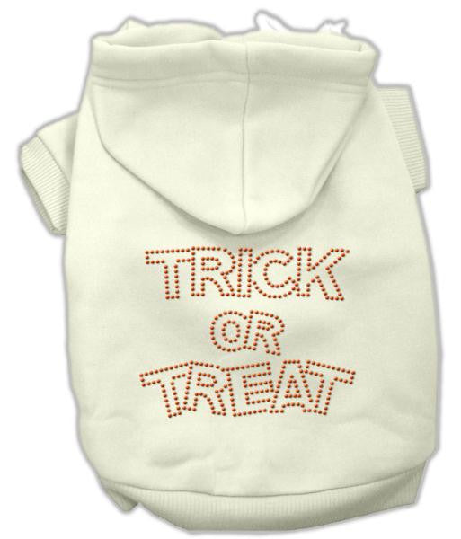 Trick or Treat Rhinestone Hoodies Cream S (10)