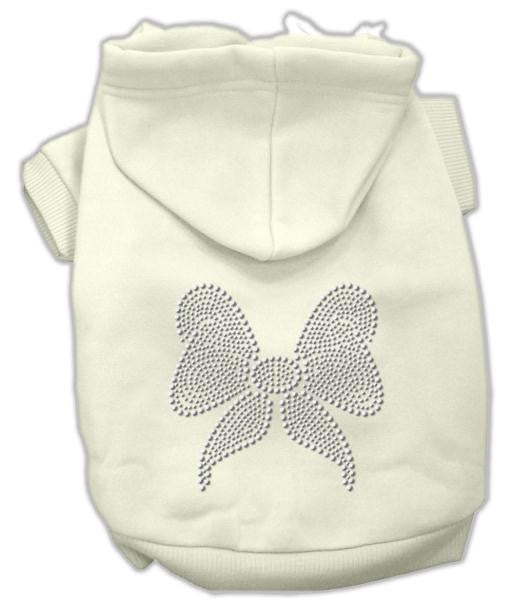 Rhinestone Bow Hoodies Cream L (14)