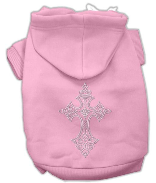 Rhinestone Cross Hoodies Pink XS (8)