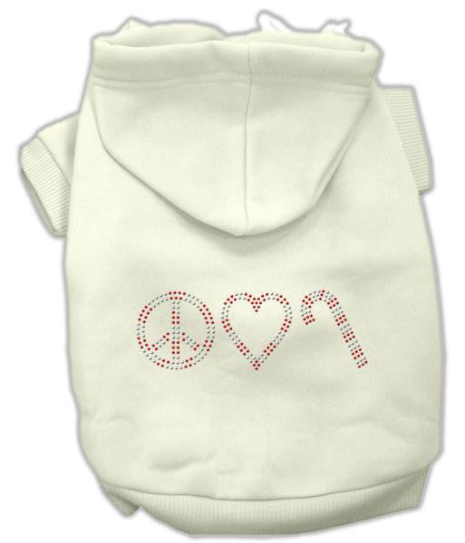 Peace, Love and Candy Canes Hoodies Cream XXXL(20)