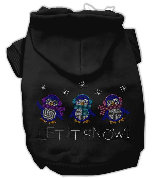 Let it Snow Penguins Rhinestone Hoodie Black XXL (18)