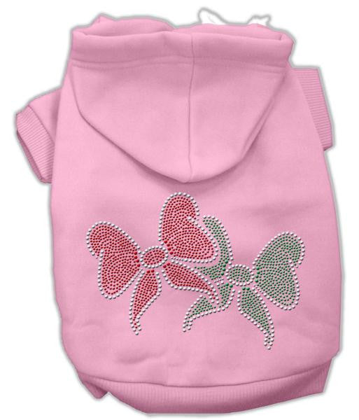 Christmas Bows Rhinestone Hoodie Pink L (14)