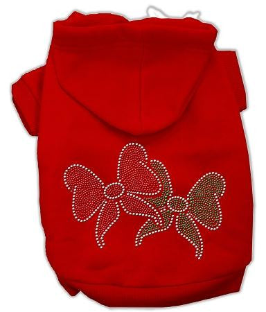 Christmas Bows Rhinestone Hoodie Red XS (8)