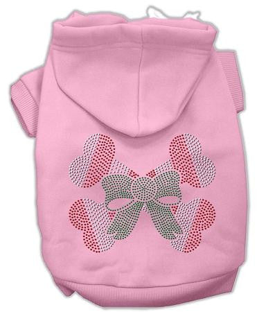 Candy Cane Crossbones Rhinestone Hoodie Pink XS (8)