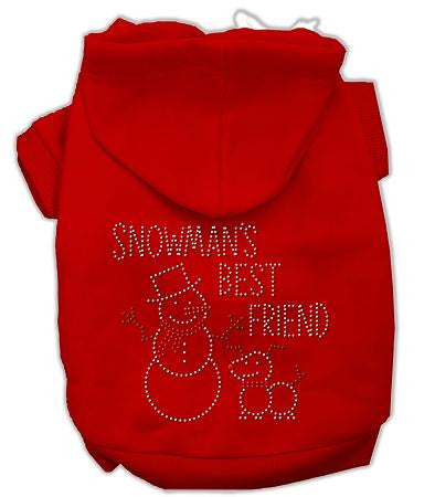 Snowman's Best Friend Rhinestone Hoodie Red L (14)