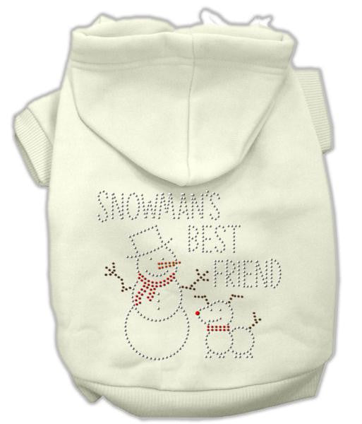 Snowman's Best Friend Rhinestone Hoodie Cream M (12)