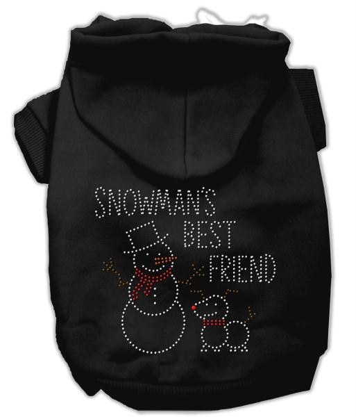 Snowman's Best Friend Rhinestone Hoodie Black XXL (18)