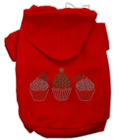 Christmas Cupcakes Rhinestone Hoodie Red L (14)