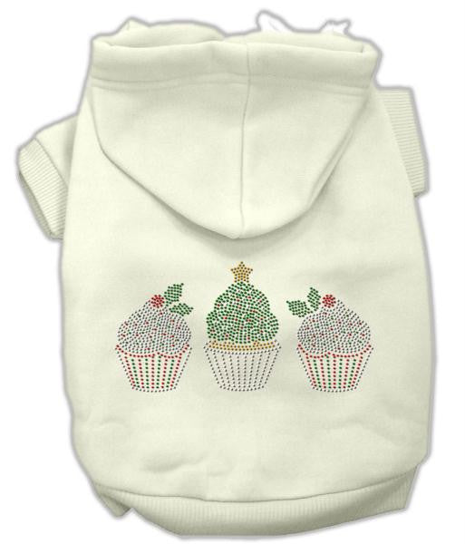 Christmas Cupcakes Rhinestone Hoodie Cream S (10)