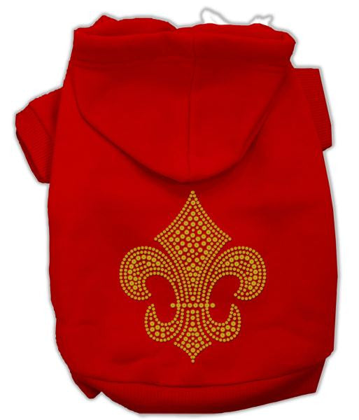 Gold Fleur De Lis Hoodie Red L (14)