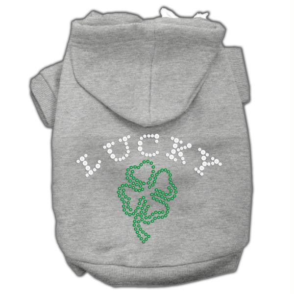 Four Leaf Clover Outline Hoodies Grey M (12)