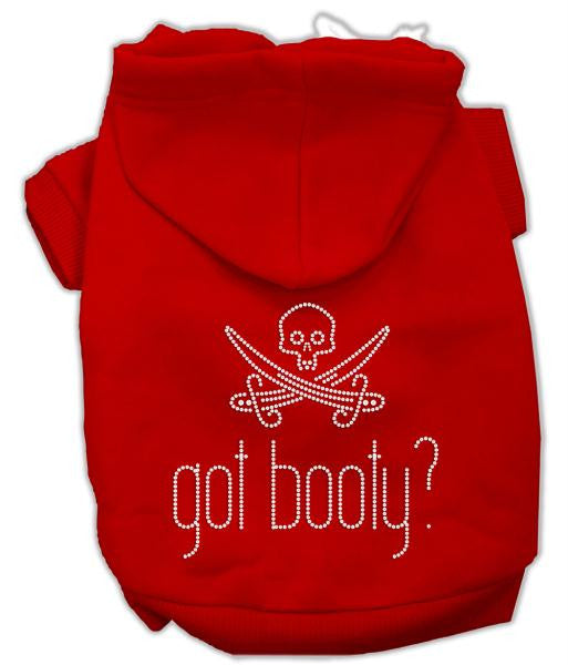 Got Booty Rhinestone Hoodies Red L (14)