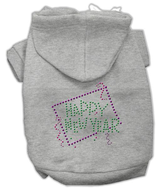 Happy New Year Rhinestone Hoodies Grey L (14)