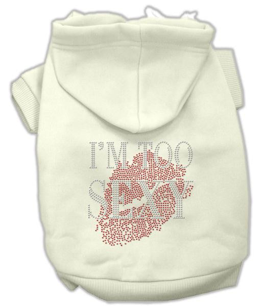 I'm Too Sexy Rhinestone Hoodies Cream M (12)