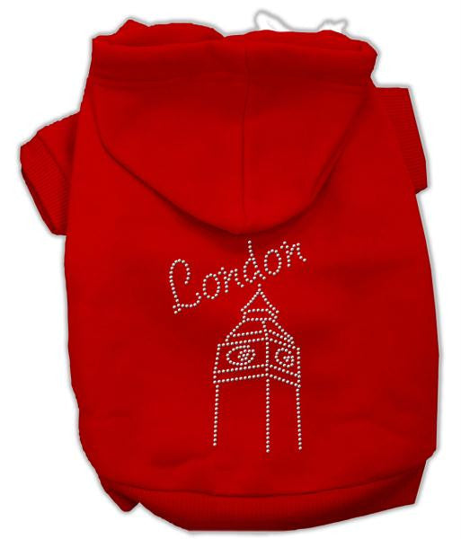 London Rhinestone Hoodies Red L (14)