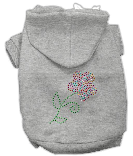 Multi-Colored Flower Rhinestone Hoodie Grey XS (8)