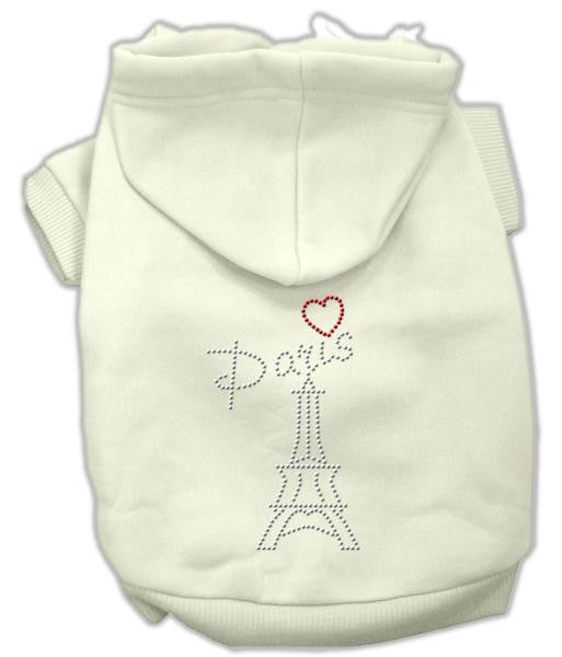 Paris Rhinestone Hoodies Cream L (14)