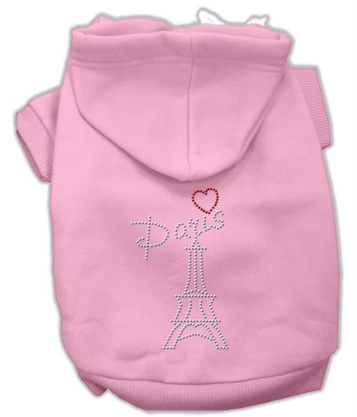 Paris Rhinestone Hoodies Pink XS (8)