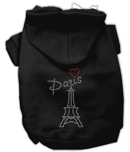 Paris Rhinestone Hoodies Black XXXL(20)