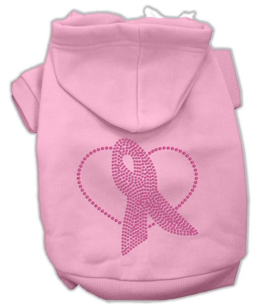 Pink Ribbon Rhinestone Hoodies Pink M (12)