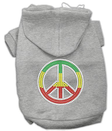 Rasta Peace Sign Hoodie Grey M (12)