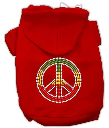 Rasta Peace Sign Hoodie Red XL (16)