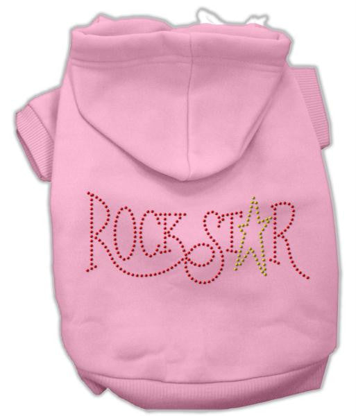 Rock Star Rhinestone Hoodies Pink XS (8)