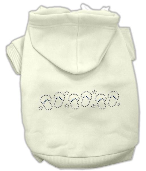 Beach Sandals Rhinestone Hoodies Cream XS (8)