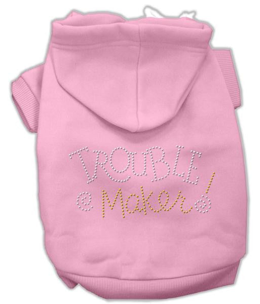 Trouble Maker Rhinestone Hoodies Pink S (10)