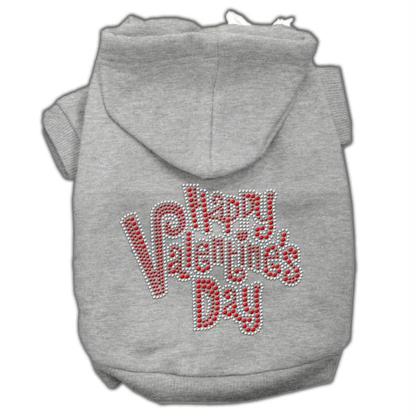 Happy Valentines Day Rhinestone Hoodies Grey XS (8)