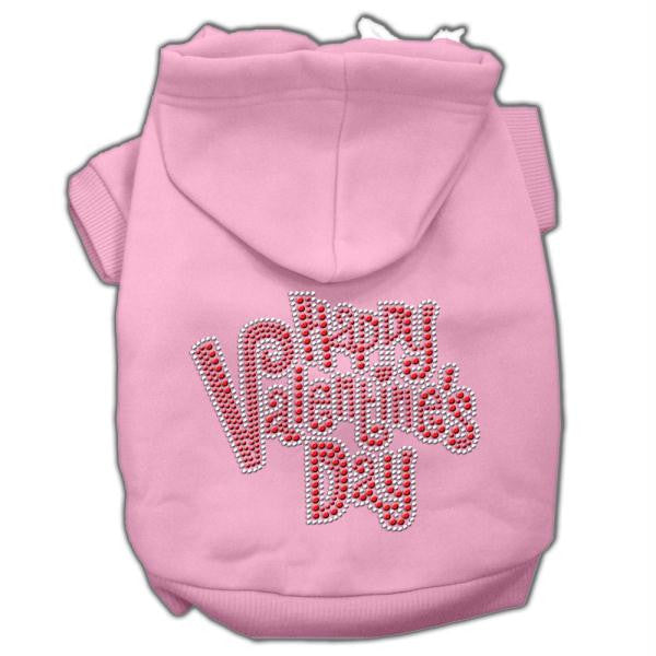 Happy Valentines Day Rhinestone Hoodies Pink XS (8)