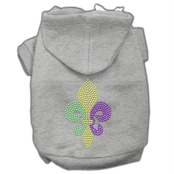 Mardi Gras Fleur De Lis Rhinestone Hoodies Grey L (14)
