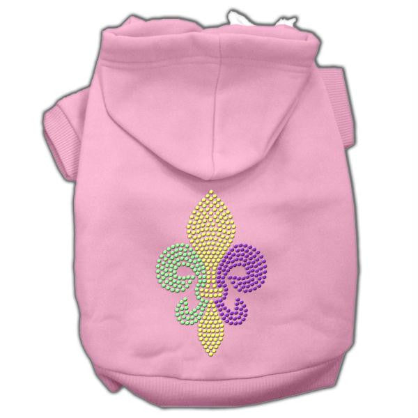 Mardi Gras Fleur De Lis Rhinestone Hoodies Pink L (14)