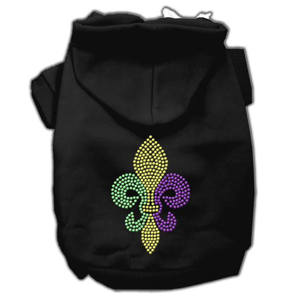 Mardi Gras Fleur De Lis Rhinestone Hoodies Black XXXL(20)