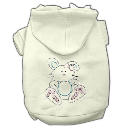 Bunny Rhinestone Hoodies Cream XXXL(20)