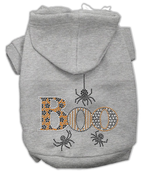 Boo Rhinestone Hoodies Grey L (14)