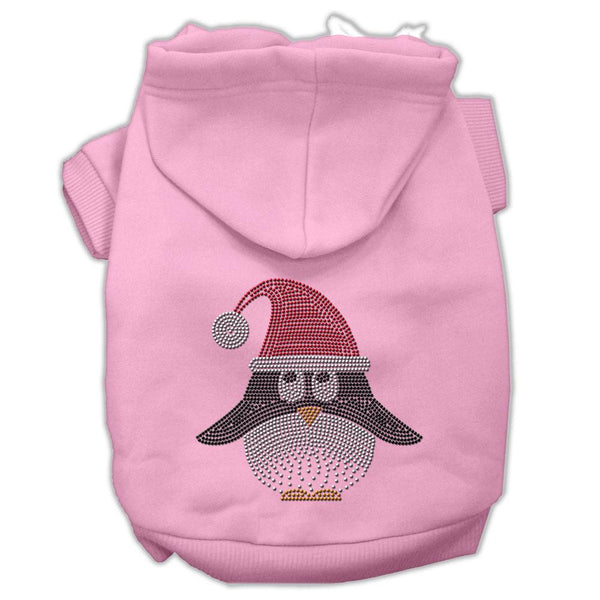 Santa Penguin Rhinestone Hoodies Pink S (10)