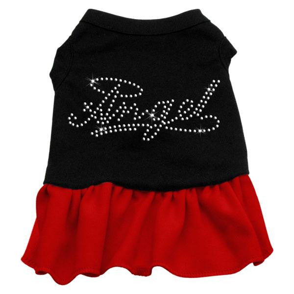 Rhinestone Angel Dress   Black with Red XXL (18)