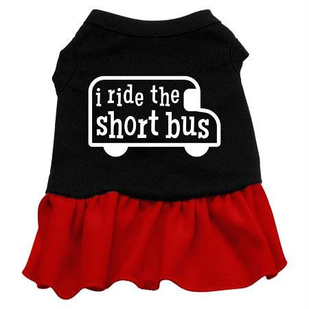 I ride the short bus Screen Print Dress Black with Red XXXL (20)