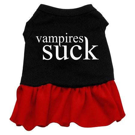 Vampires Suck Screen Print Dress Black with Red XXXL (20)