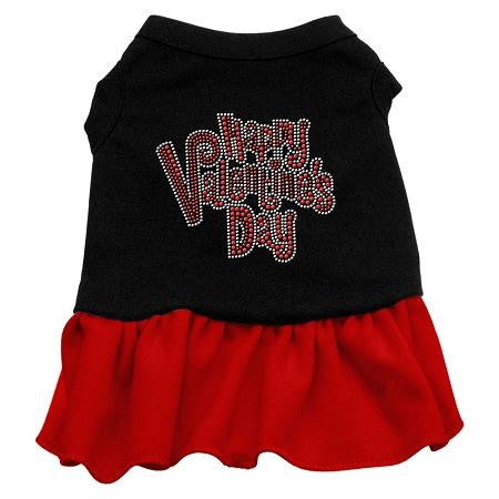 Happy Valentines Day Rhinestone Dress Black with Red XXL (18)