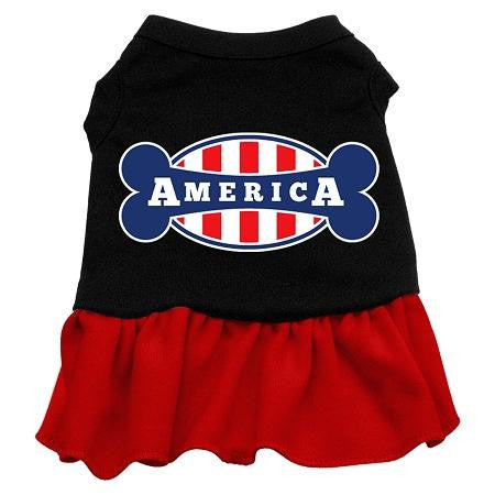 Bonely in America Screen Print Dress Black with Red XXL (18)