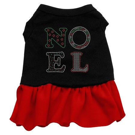 Noel Rhinestone Dress Black with Red XXL (18)