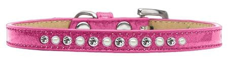 Pearl and Clear Crystal Size 8 Pink Puppy Ice Cream Collar