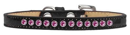 Bright Pink Crystal Size 8 Black Puppy Ice Cream Collar