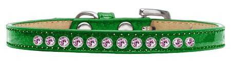 Bright Pink Crystal Size 8 Emerald Green Puppy Ice Cream Collar