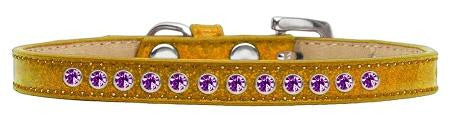 Purple Crystal Size 14 Gold Puppy Ice Cream Collar