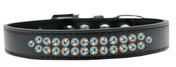 Two Row AB Crystal Size 20 Black Dog Collar